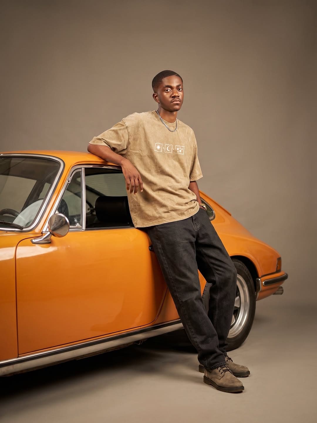 KAIROVA celestial tee — vintage car editorial