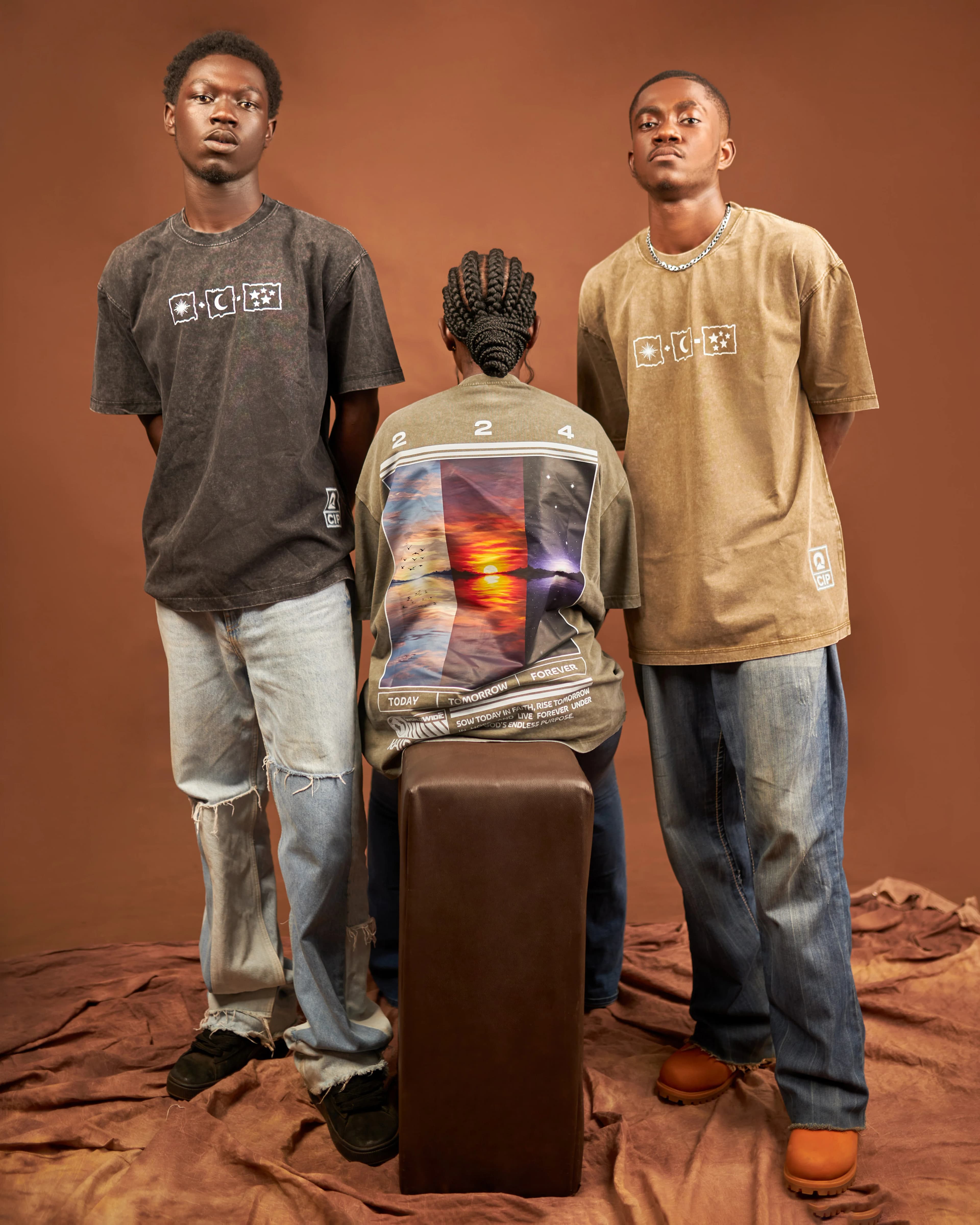 Kairova 224 Triptych Artwork, Studio Duo Shoot